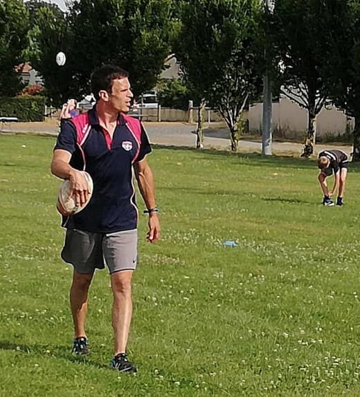 Rugby coach using modern coaching methods