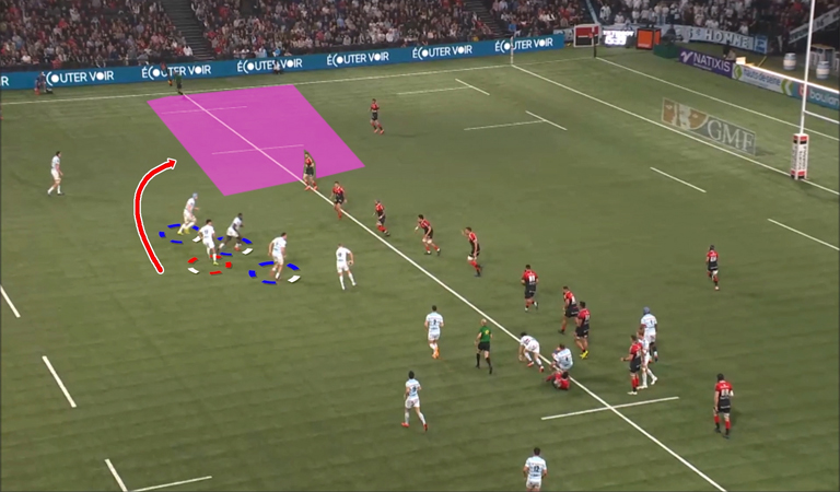 Rugby pod rotation used to maintain the 1-3-3-1 attacking structure